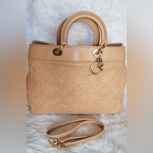 Christian Dior Extra Large Lady Dior Cannage Two-way Bag